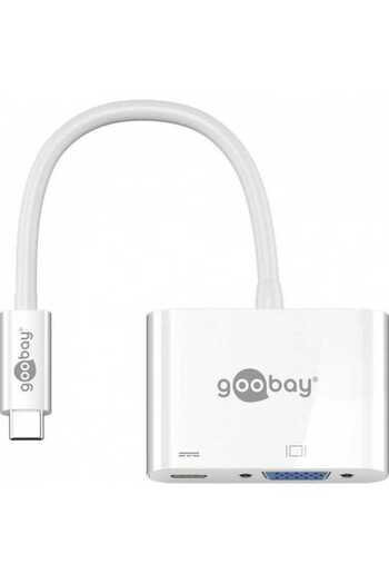 goobay Adaptor multiport USB Type C la USB Type C +VGA alb