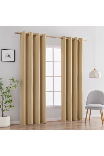 TIANSHU Set 2 Bucati Draperie, Tip Blackout, 140X225 Cm, Taupe - CN