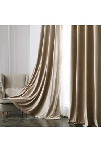 MIULEE Cream Blackout Curtains, 2 Pieces 140 X 290 Cm - CN