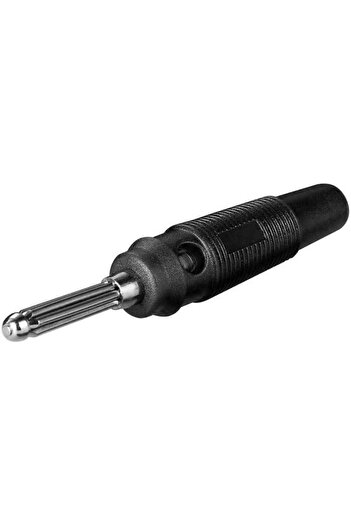goobay Banana plug 4 mm male made of soft rubber black 11399