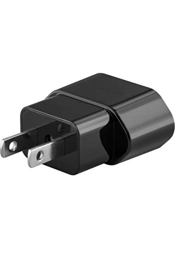 OEM Travel adapter CEE 7/16 Schuko female to US/Japan 2pin socket 2500W 10A black