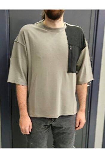 hammerland Short Sleeve Modal Fabric T-Shirt with Zipper Pocket Detail