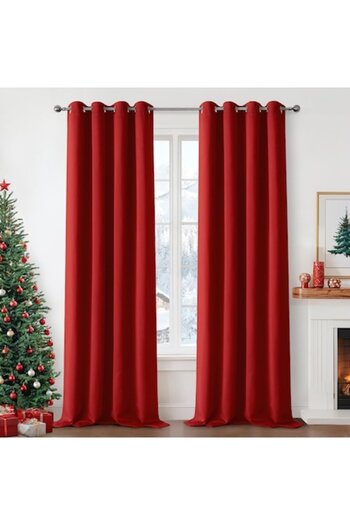 Enventor Set 2 Bucati Draperie, Tip Blackout, 140X245 Cm, Rosu - CN