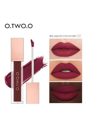 o.two.o Waterproof Matte Liquid Lipstick - Liqueur Cacao Red 06
