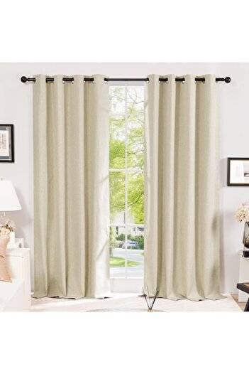 MIULEE Blackout Drapes, 140 x 225 cm, Set of 2, Beige - CN
