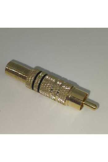 goobay RCA male plug, metal ring, black, 7mm cable