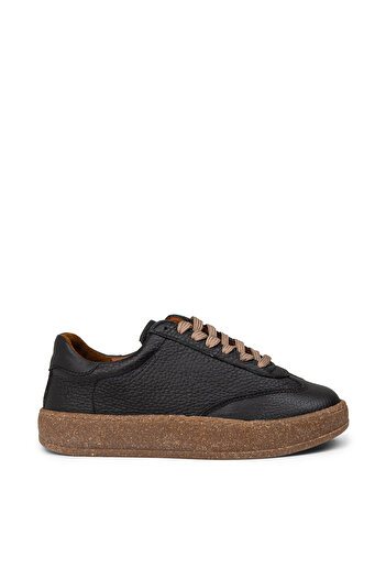 Deery Women's Genuine Leather Black Sneaker Shoes
