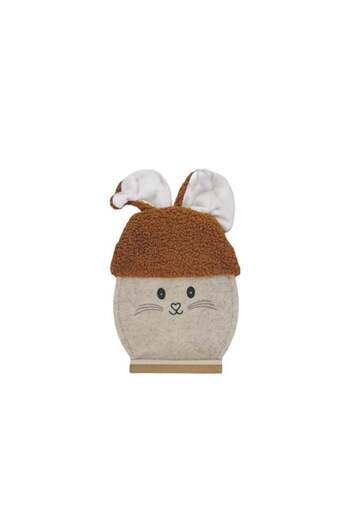 Generic Wooden Rabbit Figurine Upholstered in Fabric (Dimensions: 11 cm * 5 cm * 30 cm) – A warm and cheerful touch to your home decor