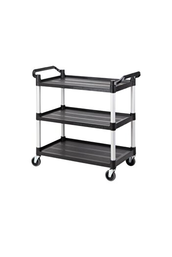 Abareek Al Safa Mobile Food Storage and Serving Cart, 3 Plastic Shelves, 88 x 86 cm
