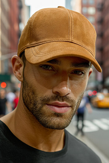 LAGRANZE Genuine Leather Nubuck Men's Hat
