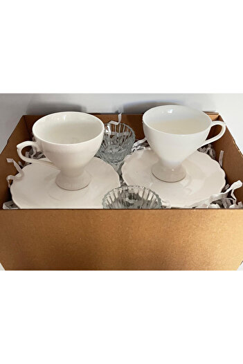 adin tasarım Two-Person 2-Piece Christmas Cup Set 6-Piece Christmas Gift Set Coffee Cup Snack Bowl with Stand