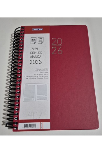 Gıpta 2026 Agenda 17X24 Daily Agenda 407_Sek Red