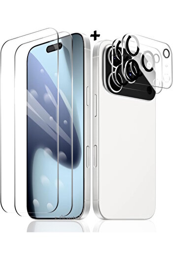 m.tk moveteck iPhone 17 Pro Max Compatible Camera Protection Lens Protector Transparent Tempered Glass + Screen Protector Glass Set