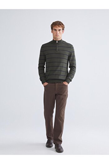 LC Waikiki İzr New Season Stand Collar Striped Men's Knitwear Sweater
