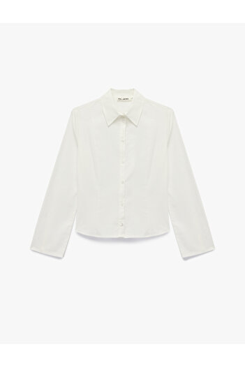 Koton Cotton Long Sleeve Slim Fit Button up Classic Collar Shirt