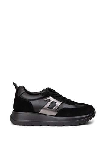 Deery Women's Black Genuine Leather Sneaker Shoes