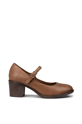 Deery Women's Genuine Leather Mink Color Mary Jane Shoes