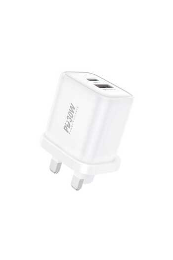 FONENG 30W Compact Wall Adapter for iPhone and Android- for Mobile Phone with 1 USB-C and 1 USB-A Ports