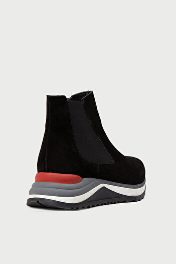 Deery Women's Genuine Suede Black Chelsea Boots