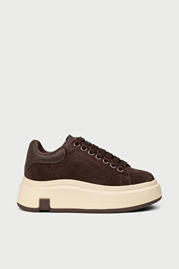 Deery Women's Genuine Suede Brown Sneaker