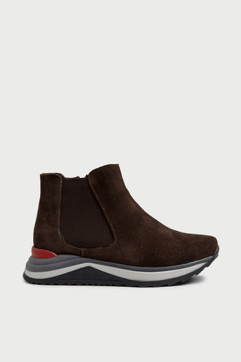 Deery Women's Genuine Suede Brown Chelsea Boots