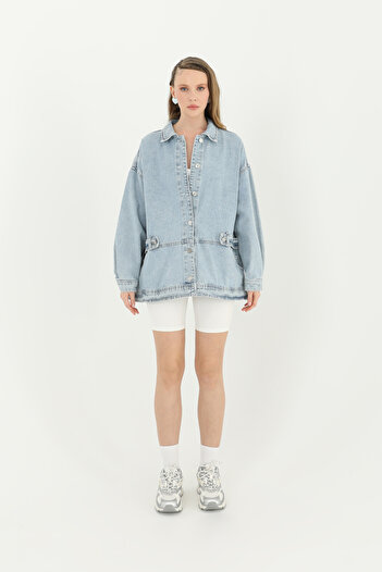 Modamorfo Women's Waist-Detail Denim Jacket - 24S-31664CKT