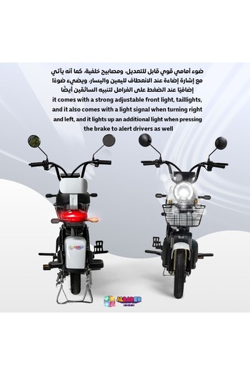 ALBADER Electric Scooter V27, Electric Kick Scooter 48V Battery 350W With Manual Pedals, 45 Km/H Max Speed
