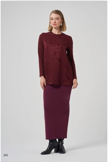 Nuss 3002 Tunic with Mercerized Leopard Print on the Sleeves and Back