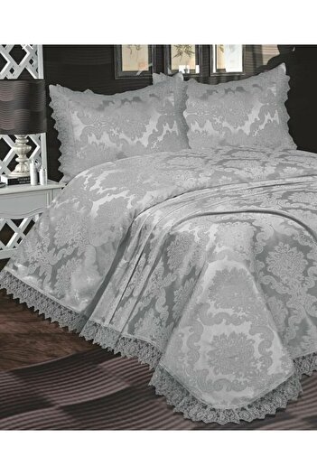 Madamca French Guipure Lunox Bedspread Gray
