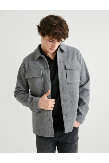 Koton Shirt Jacket Classic Collar Pocket Detailed Buttoned