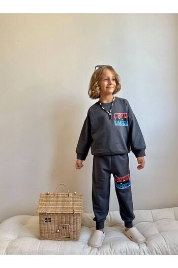 YİGİT BUTİK Printed Long Sleeve Boys Bottom Top Set