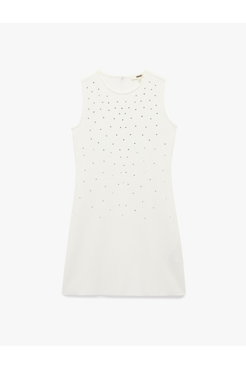 Koton Slim Fit Sleeveless Crew Neck Rhinestone Mini Dress