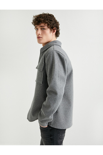Koton Shirt Jacket Classic Collar Pocket Detailed Buttoned