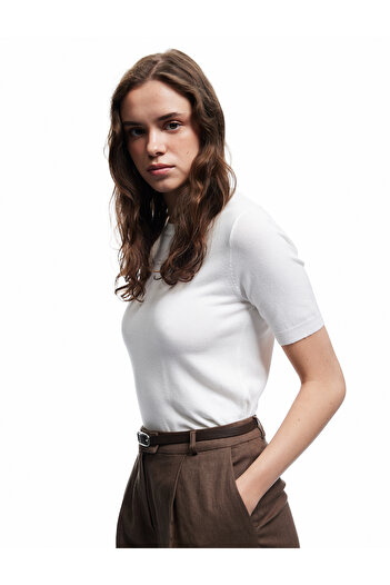 Koton Short Sleeve Crew Neck Basic Knitwear Sweater