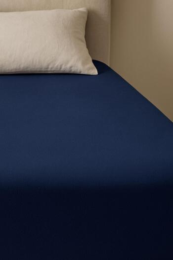 COTENCONCEPT 140 X 200 cm Plain Cotton Single Elastic Fitted Combed Bed Sheet