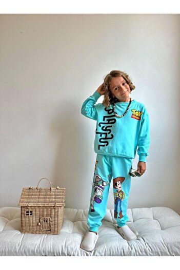 YİGİT BUTİK Printed Long Sleeve Boys Bottom Top Set
