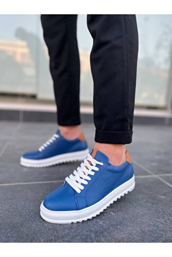 BESKAR Kb Dx2 Kuback Blue Leather Casual Men's Shoes