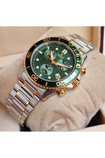 Raymond Green Dial Steel Men's Wristwatch