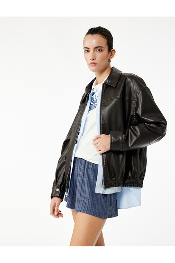 Koton Slim Fit Elastic Waist Textured Mini Shorts