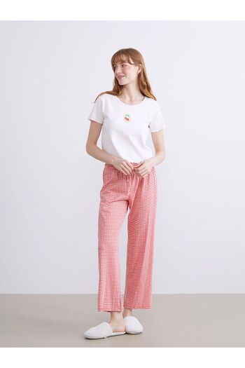 LC Waikiki Lcw Dream Crew Neck Cherry Printed Women's Pajama Set