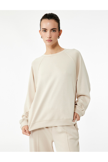 Koton Scuba Fabric Long Sleeve Crew Neck Basic Sweatshirt