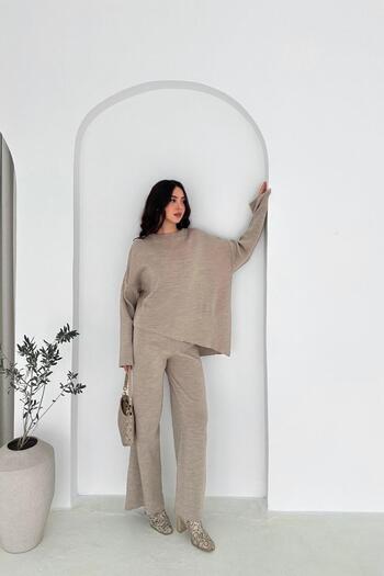 Noi Belis Oversize Crew Neck Knitwear Bottom-Top Set Aw25Au0006