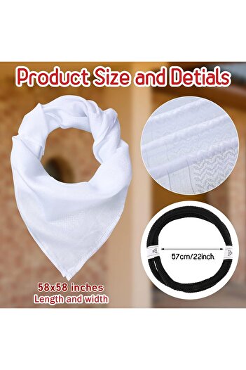 ZARORA Adult Men Arab Head Scarf Keffiyeh, Muslim Desert Keffiyeh Dubai Casual Headwear Scarf Neck Wrap Hea