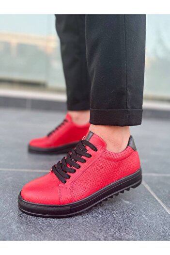 BESKAR Kb Dx2 Kuback Red Leather Casual Men's Shoes