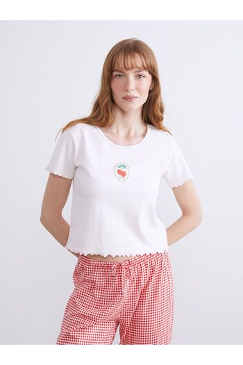 LC Waikiki Lcw Dream Crew Neck Cherry Printed Women's Pajama Set