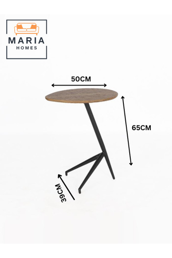 MARIA HOMES Brown Side Table – Modern Accent Coffee Table with Unique Base 50×39×65 cm