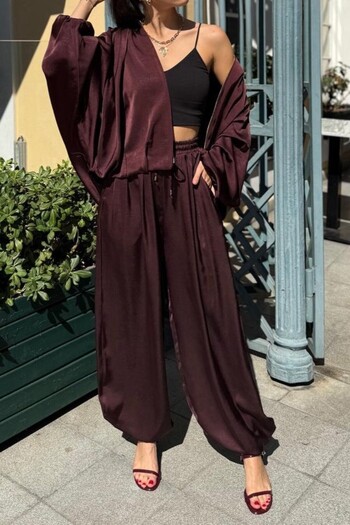 Suziş Satin Shalwar Pants with Elastic Waist 51199