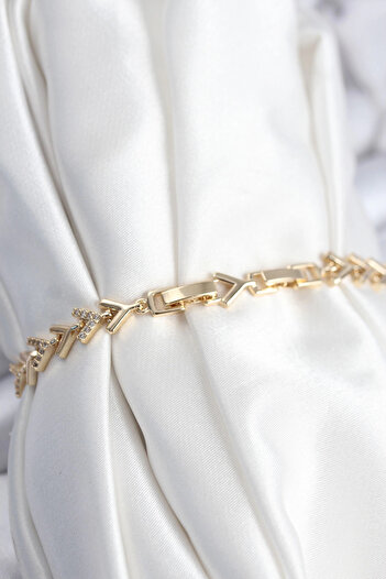 Clariss Brass Vip Series Gold Zircon Stone Fish Scale Model Women's Bracelet