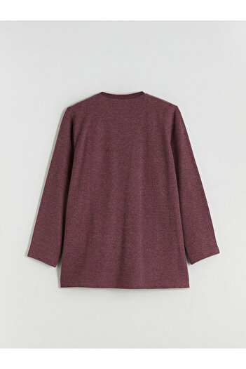 LC Waikiki Burgundy Crew Neck Women's Sweatshirt Tunic