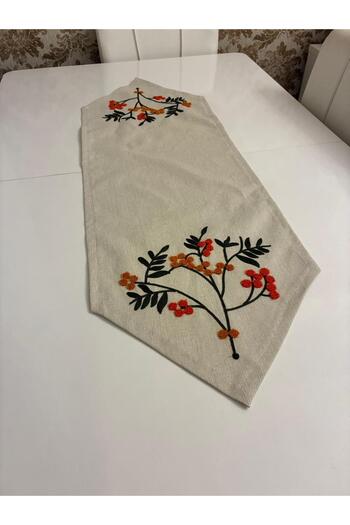 Mustgross Punch Embroidered Decorative Runner – Bohemian Style Tableware and Presentation Cover 1 Piece